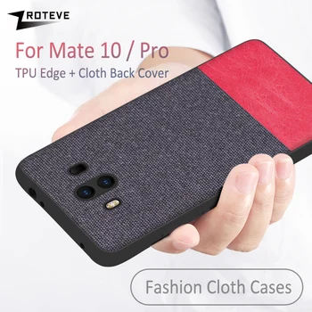 Huawei Mate 10 Vaka Yumuşak TPU Kenar Tuval Arka Kapak Moda Kumaş Colths Kapak Için Huawei Mate10 Mate 10 Pro Kılıfları Yeni