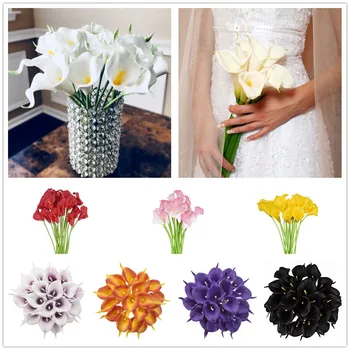 Hızlı Teslimat 10 Adet yapay çiçekler Gerçek Dokunmatik gelinçiceği Buket Açık Ev Dekor Parti Düğün Sahte Çiçek Nosegay
