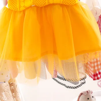 IENENS Bebek Elbise Kız Giysileri Toddler Bebek Pamuk Mini Elbiseler Çocuklar Kısa Kollu Yay Dantel Giyim 0-2 Yıl Giymek