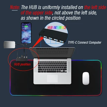 Iki Boyutlu Sword Art Online Parlayan Mouse Pad SAO Oyun RGB Masa Halı Bilgisayar Asuna klavye matı İle Multiport HUB 4 USB