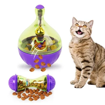 Interaktif kedi maması Besleyiciler Topu Pet Oyuncaklar Tumbler Oyuncak Akıllı Kedi Köpekler Oynayan Oyuncaklar Tedavi Topu Sallayarak Köpekler için Artırır