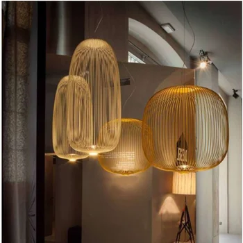 Iskandinav Foscarini konuşmacı avize sanat demir kuş kafesi LED yaratıcı Villa lobi oturma yemek odası ev dekor hatları asılı ışık