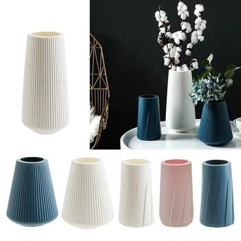 Iskandinav tarzı elegance plastik masaüstü çiçek vazo Süsler Modern Saksı Dekorasyon Vazolar Çiçekler için Sıcak Satış Vazolar