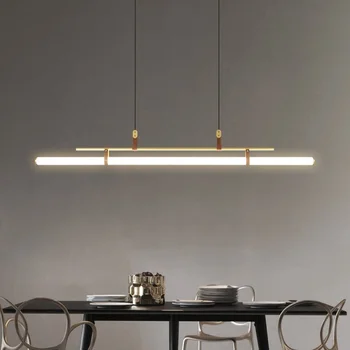 Iskandinav yemek masası restoran asılı ışıklar Minimalist yemek odası Led kolye ışıkları Modern Minimalist tüp hattı kolye lamba