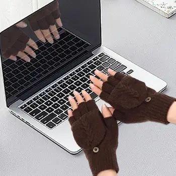 Isıtma eldivenleri çift taraflı ısıtma eldivenleri USB şarj edilebilir eldiven Unisex yarım Ve tam parmak örgü eldivenler