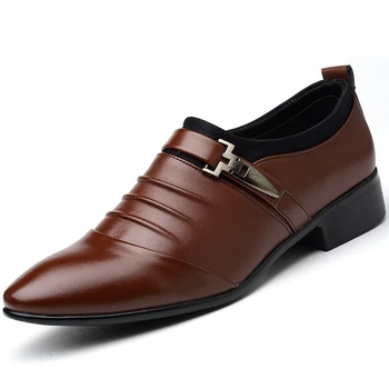 Italya Moda Zarif Oxford Ayakkabı Erkek Ayakkabı Büyük Boy Erkek Resmi ayakkabı Deri Erkek Elbise Loafer'lar Adam üzerinde Kayma Masculino