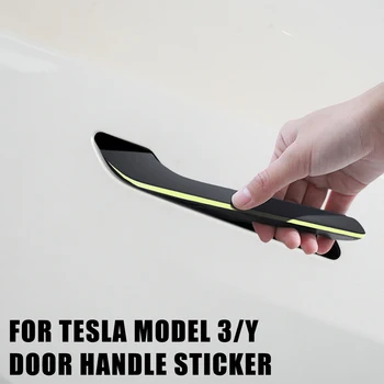Işık Kolu Kiti Tesla Modeli 3 Model Y 2022 Kapı kulp kılıfı Koruyucu Sticker Araba Sticker Oto Styling Aksesuar