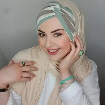 İslam Jersey Tesettür Çarşafımın Örtüler Kadın Abayas İçin Kadın Eşarp Müslüman Elbise Turbans Türban Baş Anlık Şal Kalıcı Şal Beyaz