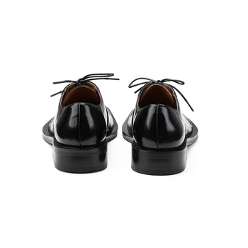 Japaness Tarzı erkek Düz PU Deri rahat ayakkabılar Trendy Büyük Yuvarlak Ayak Dantel-up Günlük Dışında Oxfords Adam