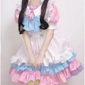 Japon Kawaii Anime Cosplay Hizmetçi Kostümleri Lolita Elbise Kadınlar için Cadılar Bayramı Kostümleri Sevimli Kedi Kız Parti Prenses Kıyafetler 2022