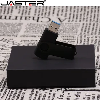 JASTER USB flash sürücü Ücretsiz Özel LOGO Siyah Beyaz Döner OTG Kutusu İle USB 2.0 8GB 16GB 32GB 64GB Memory Stick İş Hediye