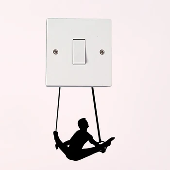 Jimnastik yatak odası vinil duvar çıkartması ev dekor ışık anahtarı Sticker 6SS0456