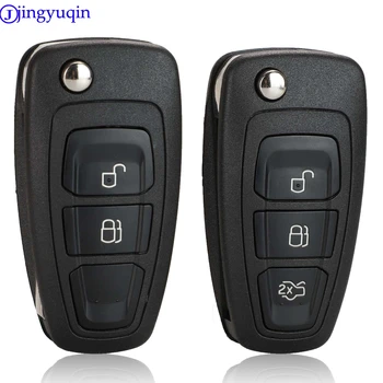 Jingyuqin Uzaktan anahtar kovanı Ford Ranger 2011 İçin 2012 2013 2 Düğme HU101 FO21 itmeli anahtar EB3T-15K601-BA 5WK50165