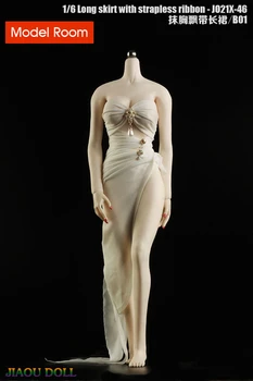 JO21X - 46 1/6 Kadın Uzun Etek Straplez Şerit Seksi Gece Elbisesi Modeli Fit 12 
