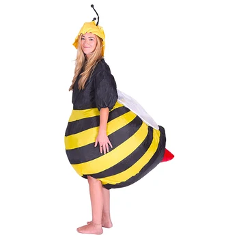 JYZCOS Şişme Bumble Bee Kostümleri Kadınlar için Cadılar Bayramı Yetişkin süslü elbise Kıyafet Cosplay Hayvan Purim Parti Infilak Karnaval