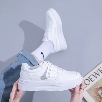 Kadın Ayakkabı 2022 Sonbahar Nefes Beyaz Ayakkabı Kadın Moda Artış platform ayakkabılar Kaymaz rahat ayakkabılar Zapatos De Mujer