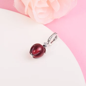 Kadın DIY Boncuk Murano Cam Kırmızı Elma Dangle Uyar 925 Gümüş Orijinal Bilezikler Boncuklu Zincir Takı Yapımı 2021 Yeni Toptan