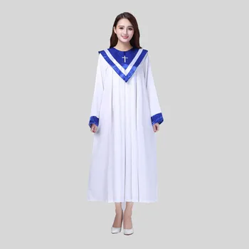 Kadın Hıristiyan Kilisesi Korosu Kostüm Düğün İlahi Kutsal Giysiler Rahibe Kostüm Hıristiyan Şarkı Elbise İsa Sınıf Hizmet Kıyafet 90