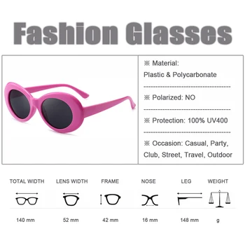 Kadın moda güneş gözlüğü Oval Çerçeve UV400 Lens Gözlük Vintage Gözlük Erkekler Bayanlar Kızlar için