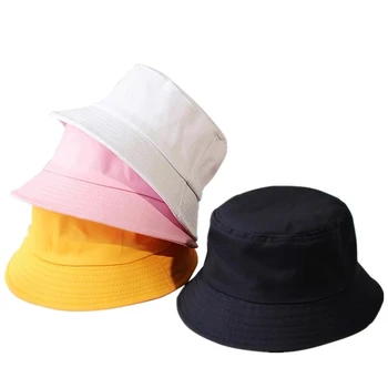 Kadın Pamuk Kova Şapka Yaz Düz Hip Hop Panama Bob Kapaklar Erkekler için Katlanabilir Streetwear Açık Balıkçılık Güneş Balıkçı Şapka