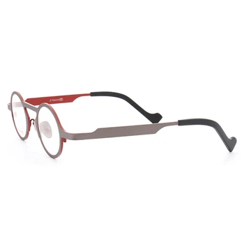 Kadınlar Yuvarlak Saf Titanyum gözlük çerçevesi erkekler Retro Hafif Moda Hipster Tarzı metal Optik gözlük çerçeveleri Rx Gözlük