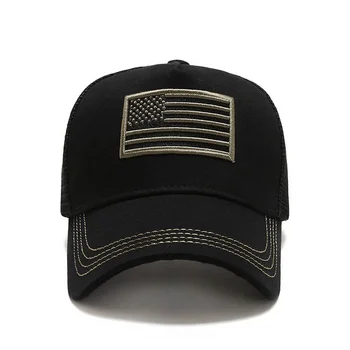 Kamuflaj ABD Bayrağı Beyzbol Kapaklar Erkekler için Yaz Örgü Taktik Askeri Kap Nakış Nefes Açık Güneş şoför şapkaları