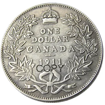 Kanada 1 Dolar 1911 Gümüş Kaplama Kopya Paraları