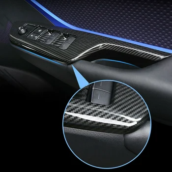 Karbon Fiber Stil ABS Pencere Kaldırma Anahtarı Düğmesi Paneli Kapak Trim Sağ Sürücü Toyota C-HR CHR 2016-2018