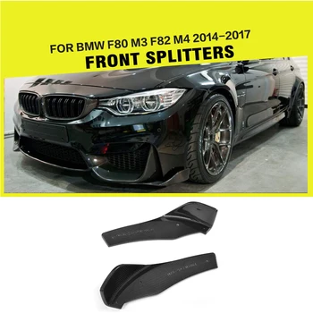 Karbon Fiber Ön ÖN TAMPON Yan Etekler Bölücülerin Flaps Cupwings BMW F80 M3 F82 F83 M4 Coupe Cabrio - 2018