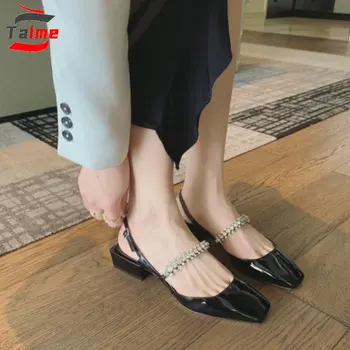 Kare Ayak Kadın Topuk Sandalet Sandale Talon Tıknaz Düşük Topuklu Mary Jane Moda Lolita Ayakkabı Seksi Düğün Gelin Katır Talon Femme