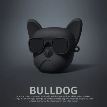 Karikatür 3D Bulldog Kapak Apple Airpods İçin 3 2 1 Pro Silikon Kulaklık Kabuk Airpods İçin Pro Serin Köpek Anahtarlık funda 3