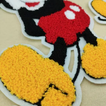 Karikatür Mickey Mouse havlu işlemeli boyutu Mickey yama sonbahar ve kış kazak beyzbol üniforma dekoratif nakış