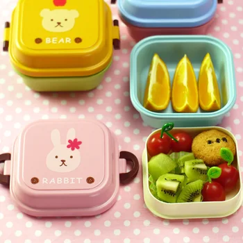 Karikatür Sağlıklı Plastik Öğle Yemeği Kutusu Mikrodalga Fırın Öğle Bento Kutuları Gıda Konteyner Yemek Çocuk Childen Lunchbox