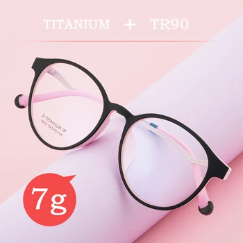 KatKanı Yeni Retro Yuvarlak Titanyum Gözlük Çerçevesi Erkekler Ve Kadınlar Ultralight TR90 Miyopi Optik Reçete Gözlük Çerçevesi 8912ZY