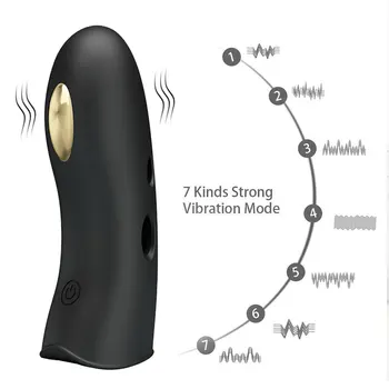 Kayış Parmak Vibratör 7 Frekans Seks Oyuncakları Adam Kadın için 18K Altın Klitoris Anal Stimülasyon Elektrik Çarpması Fonksiyonu