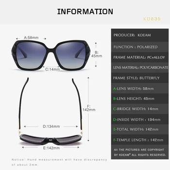 KDEAM Parlak Kadın Güneş Gözlüğü Polarize Kelebek Elmas Tasarımcı güneş gözlüğü Kadın UV korumalı ve Kutu