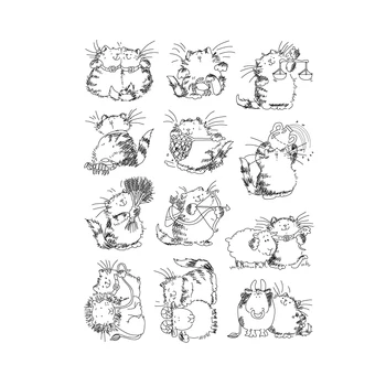 Kedi Gün Sevimli Hayvan Şeffaf Şeffaf Silikon Pullar DIY Scrapbooking/Kart Yapımı / Çocuklar Noel Eğlenceli Dekorasyon Malzemeleri