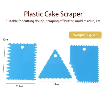 Kek Pişirme Aksesuarları Kazıyıcı Diş şeklinde 3 parçalı Set Kek Krem Şekli Pişirme Araçları Hamur Kesme Aletleri