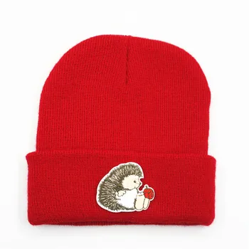 Kirpi Hayvan Nakış Kalınlaşmak Örme Şapka Kış Sıcak Şapka Skullies Kap Bere Şapka Erkekler ve Kadınlar için 198