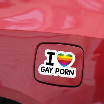 Kişilik Gökkuşağı I Love Gay Porno Seksi Çıkartması Araba Sticker Kişiselleştirilmiş Çıkartmalar Su Geçirmez ve Güneş Koruyucu PVC 13 * 8cm