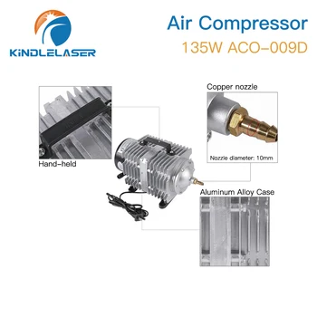 KİNDLELASER 135W ACO-009D hava kompresörü Elektrik Manyetik hava pompası için CO2 Lazer Oyma Kesme makinesi