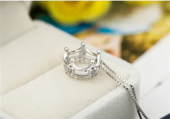 Klasik Taç Kolye Bayan Kız Arkadaşı İçin yıldönümü hediyesi Moda Gümüş 925 Ayar Kolye Kadın Klavikula Zincir Kolye