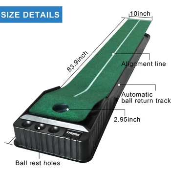 KOFULL golf vuruş Yeşil Mini golf vuruş Mat Topu Dönüş Atıcı Uygulama Kapalı / Açık Eğitim Araçları