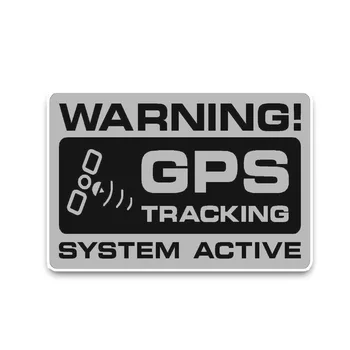 Komik Araba Sticker KK Vinil Uyarı GPS Takip Polis Sistemi Aktif Fark Çıkartmaları Su Geçirmez 12 * 7CM
