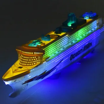 [Komik] Elektronik Büyük lüks yolcu gemisi Oyuncak Evrensel rotasyon müzikli ışık Tekne modeli Bebek oyuncak renkli flaş okyanus hattı