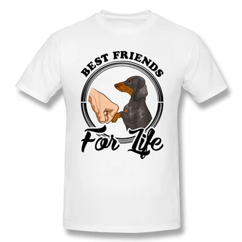 Komik En İyi Arkadaşı Dachshund Köpek T Shirt Grafik Pamuk Streetwear Kısa Kollu Doğum Günü Hediyeleri Yaz Tarzı T-shirt Erkek