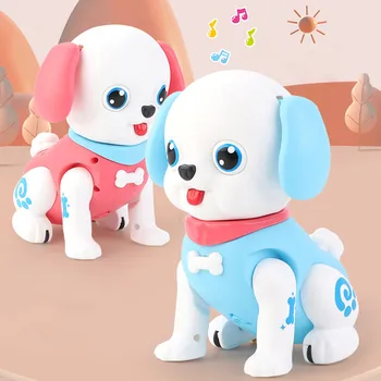 Komik Karikatür Köpek Robotik Köpek İnteraktif Yürüyüş Şarkı Aydınlık Elektrikli Oyuncaklar Toddlers Doğum Günü Hediyeleri Sevimli Köpek Oyuncak Çocuklar için