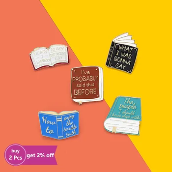 Komik Kütüphane Emaye Pimleri Özel Memes Kitaplar Broş Çanta Elbise Yaka Pin Rozeti Introverts Takı Arkadaşlar için Hediye
