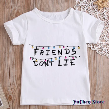 Komik Çocuklar Stranger Şeyler T-shirt Erkek Bebek Ve Kız Tee Gömlek Moda Karikatür kısa kollu tişört Elbise komik tişört Tops