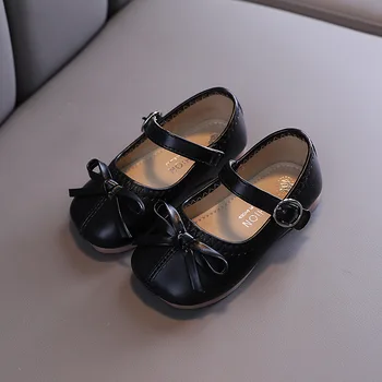 Kore Kızlar Flats Bebek Parti Kızlar Ayakkabı Çocuk Ayakkabı Tek Ayakkabı Bebek Çocuk Siyah Prenses Daireler